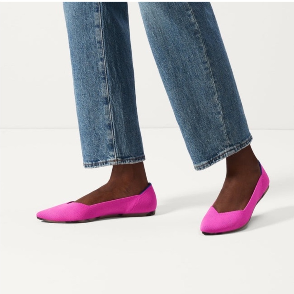 New Rothy’s The Point Flat Shoes Dragon Fruit Pink 8.5 - Picture 3 of 10
